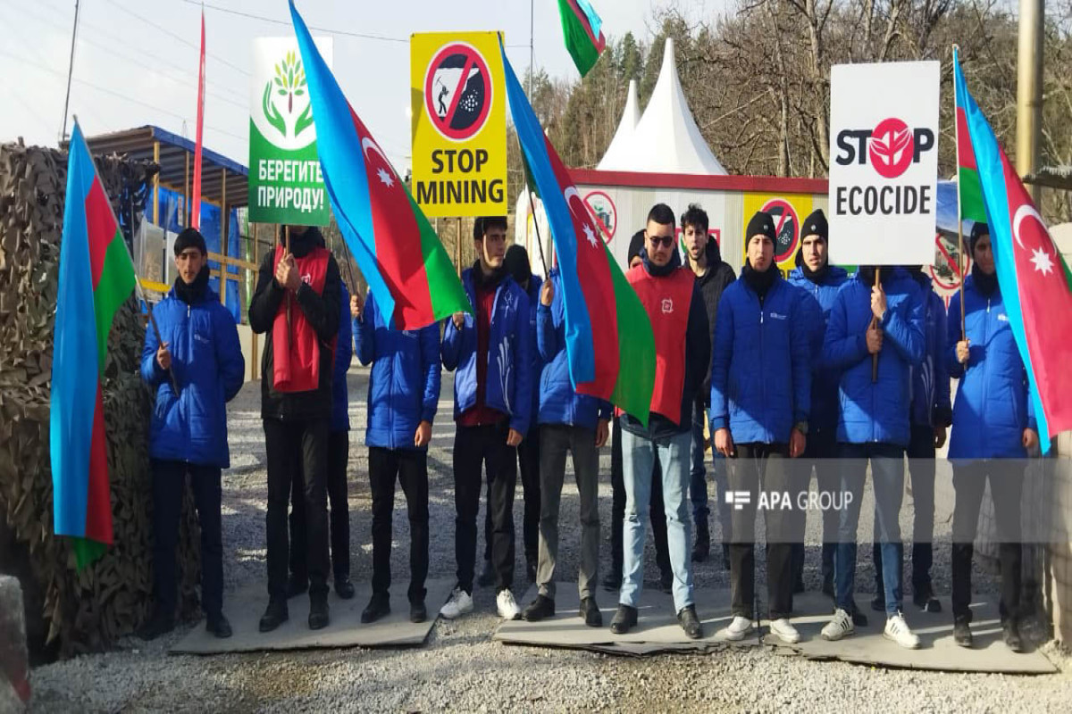 Peaceful protest of Azerbaijani eco-activists on Lachin–Khankandi road enters 109th day-PHOTO 