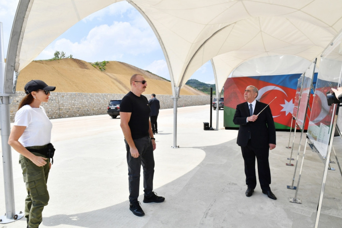 Azerbaijani President and First Lady viewed progress of work at 66th-81st kilometer section of Ahmadbayli-Fuzuli-Shusha highway-UPDATED 