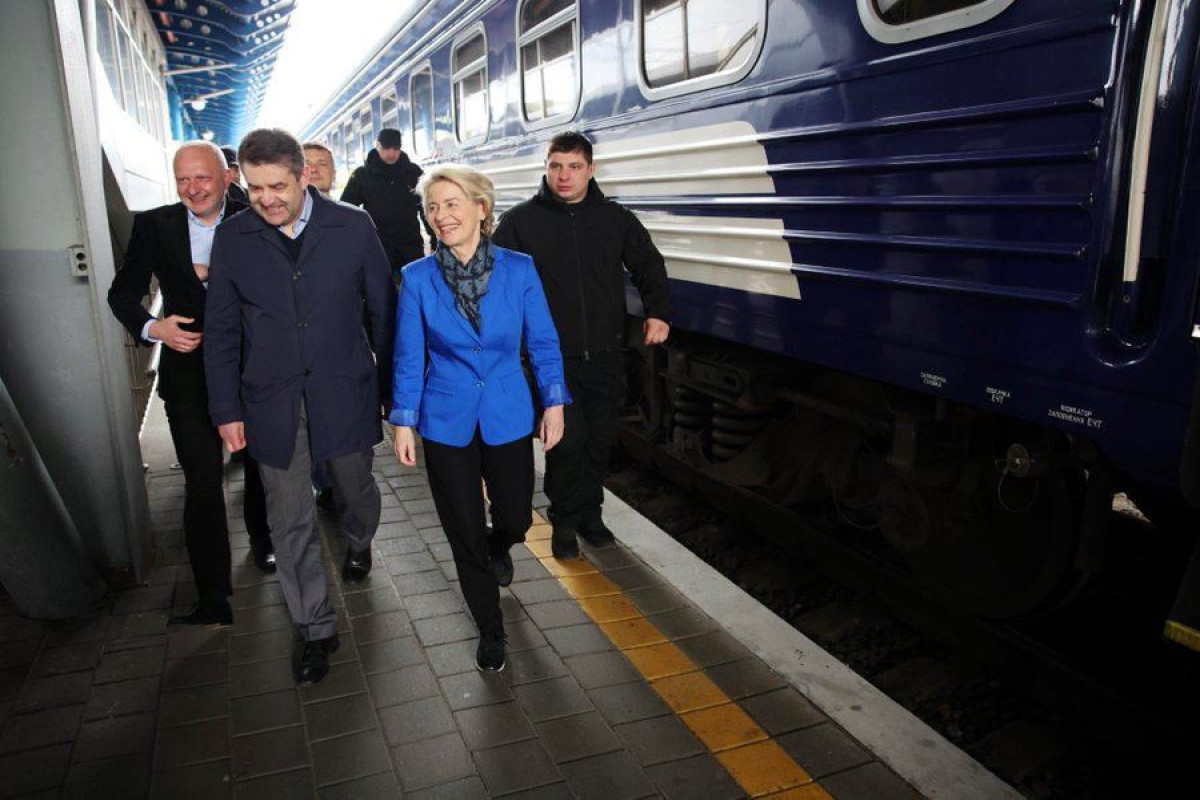 EU Chief Von Der Leyen arrives in Kyiv for 'Europe Day'