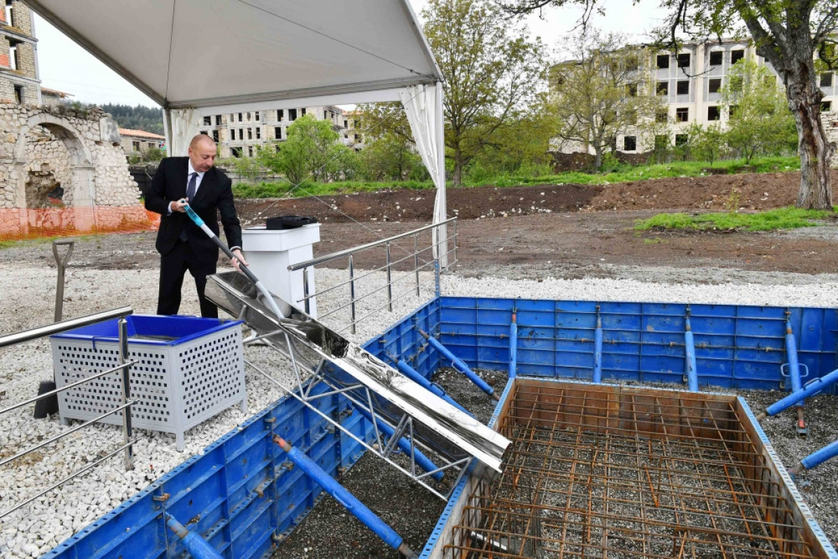 Foundation stone was laid for residential complex consisting of 17 buildings in Shusha-UPDATED 