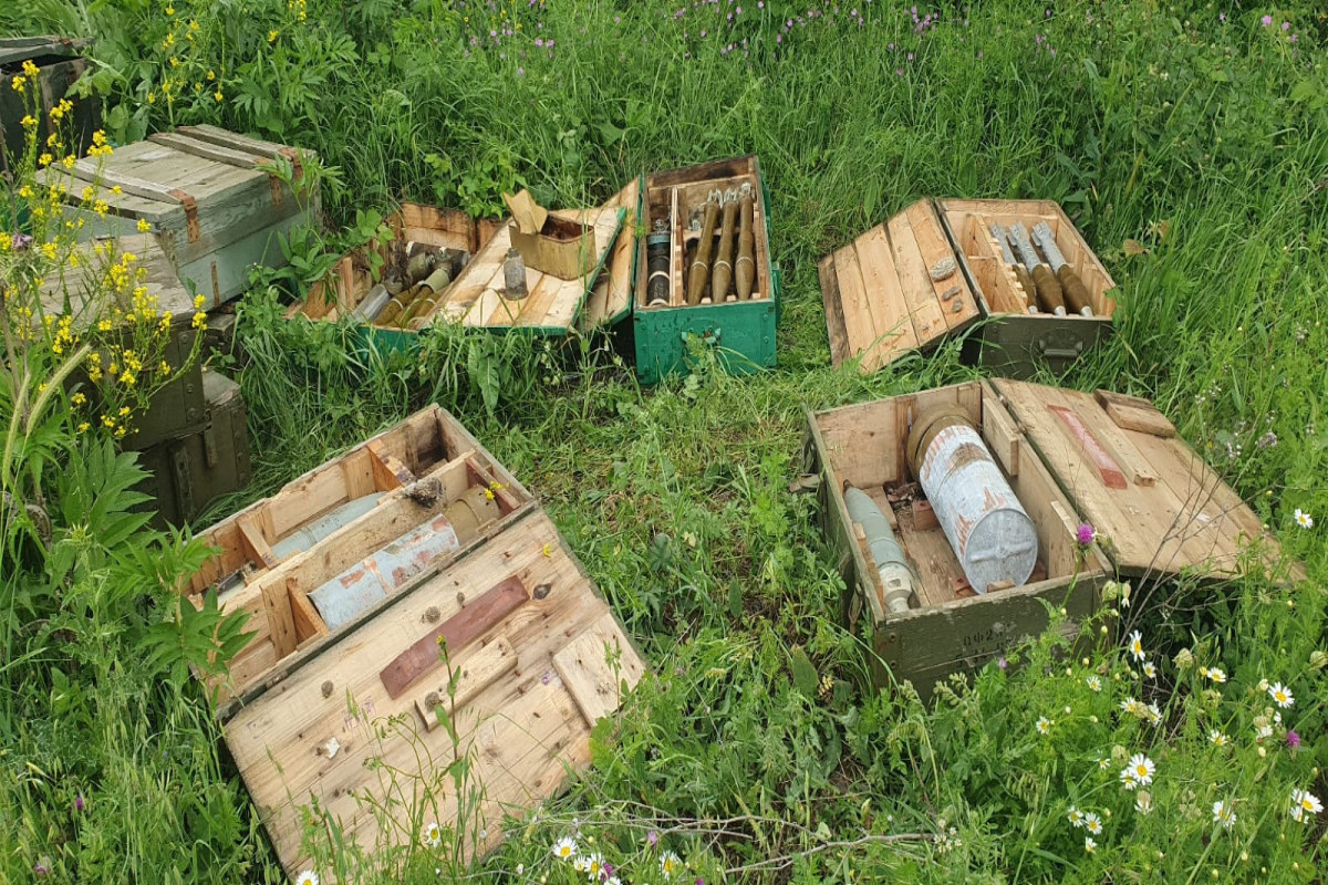 Large number of explosive devices belonging to Armenian military forces found in Azerbaijan's Tugh forest-PHOTO 