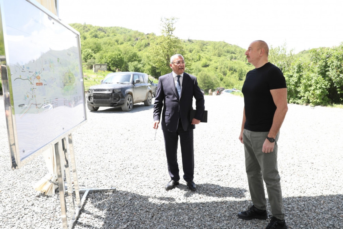 President Ilham Aliyev laid foundation stone for village of Yanshag of Kalbajar district