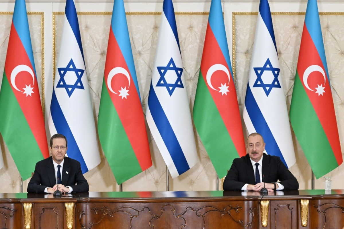 Presidents of Azerbaijan and Israel made press statements