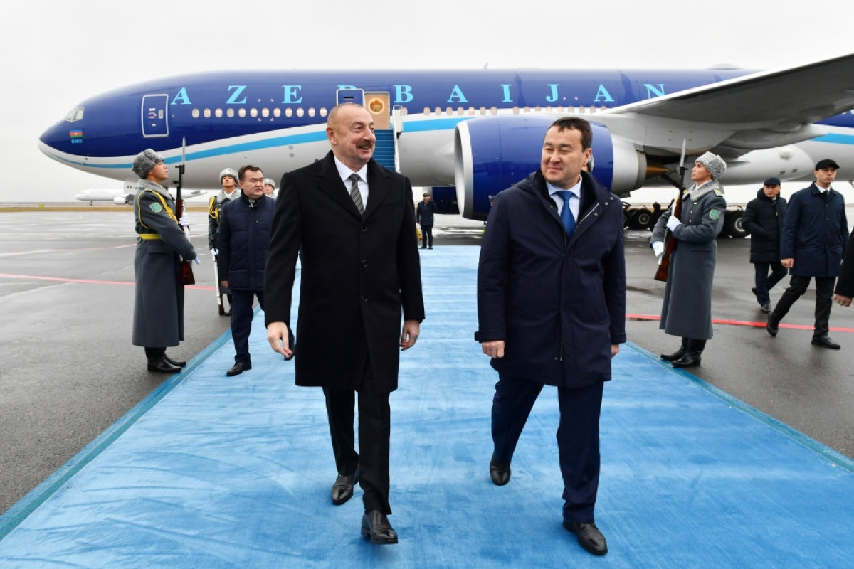 President Ilham Aliyev embarked on visit to Kazakhstan
