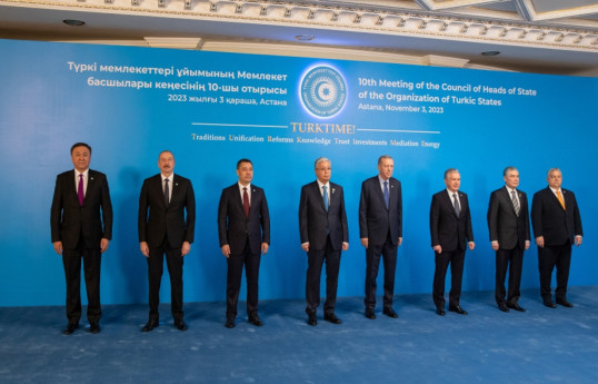 Official reception was arranged in Astana in honor of the heads of state and government participating in the 10th summit of the Organization of Turkic States