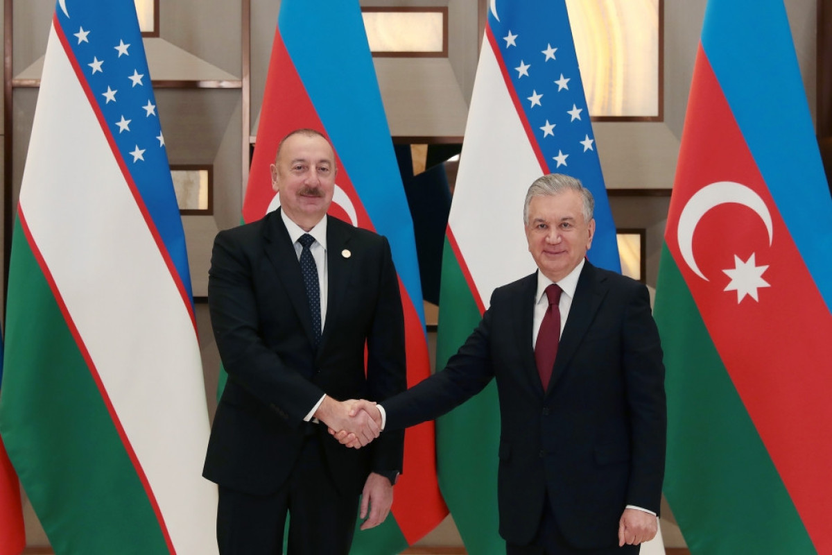 Ilham Aliyev, President of Azerbaijan and Shavkat Mirziyoyev, President of Uzbekistan