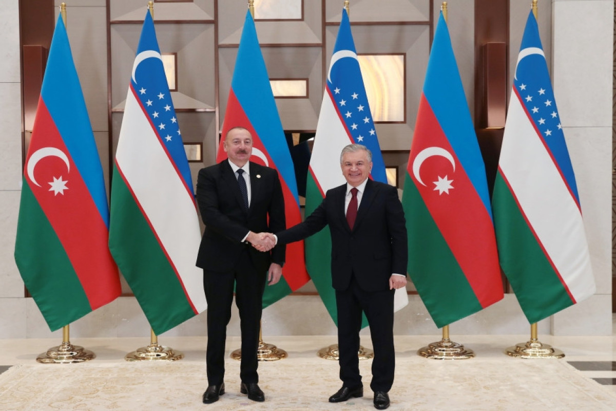 Ilham Aliyev, President of Azerbaijan and Shavkat Mirziyoyev, President of Uzbekistan