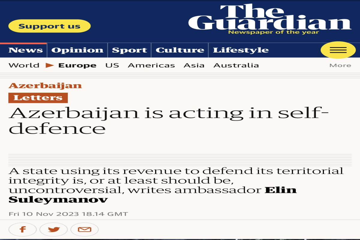 The Guardian publishes article in response to publications against Azerbaijan