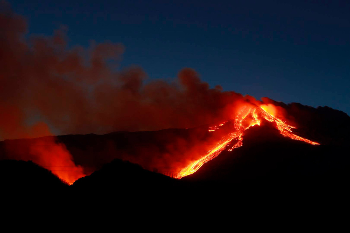 Mount Etna erupts lighting up Sicilian sky - Vimarsana News