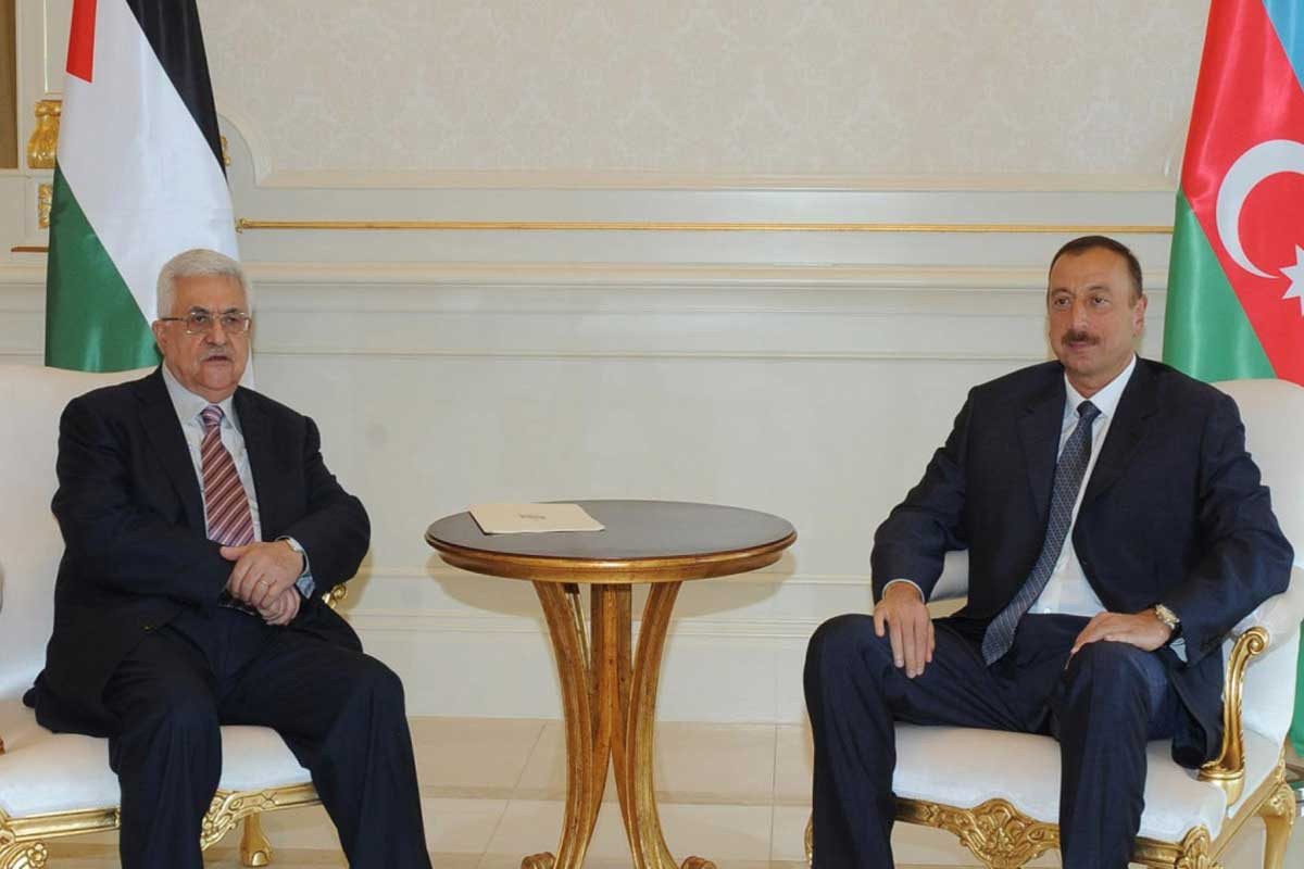 President of the State of Palestine, Mahmoud Abbas and President of Azerbaijan Ilham Aliyev