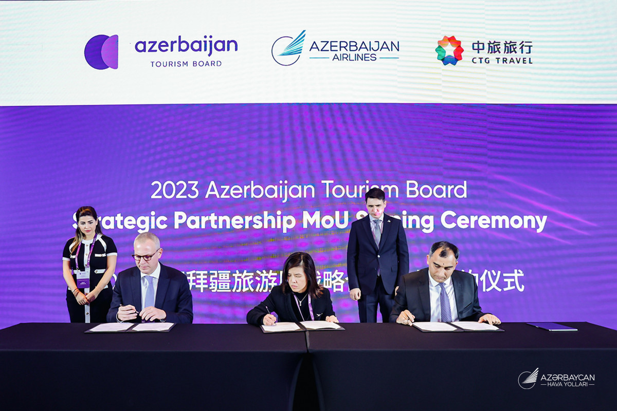 AZAL, Azerbaijan Tourism Board and China Tourism Group Signed a Tripartite MoU