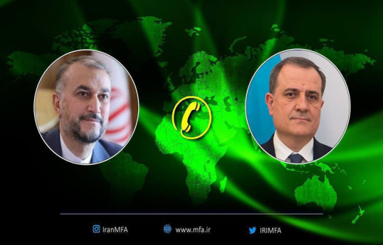 Hossein Amir-Abdollahian, Minister of Foreign Affairs of Iran and Jeyhun Bayramov, Minister of Foreign Affairs of Azerbajan