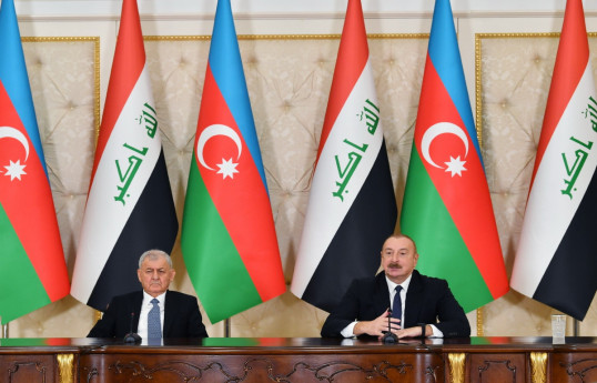 Abdullatif Jamal Rashid, President of the Republic of Iraq and Ilham Aliyev, President of the Republic of Azerbaijan