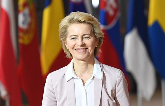 Ursula von der Leyen, the President of the European Commission and the Prime Minister of Georgia Irakli Garibashvili