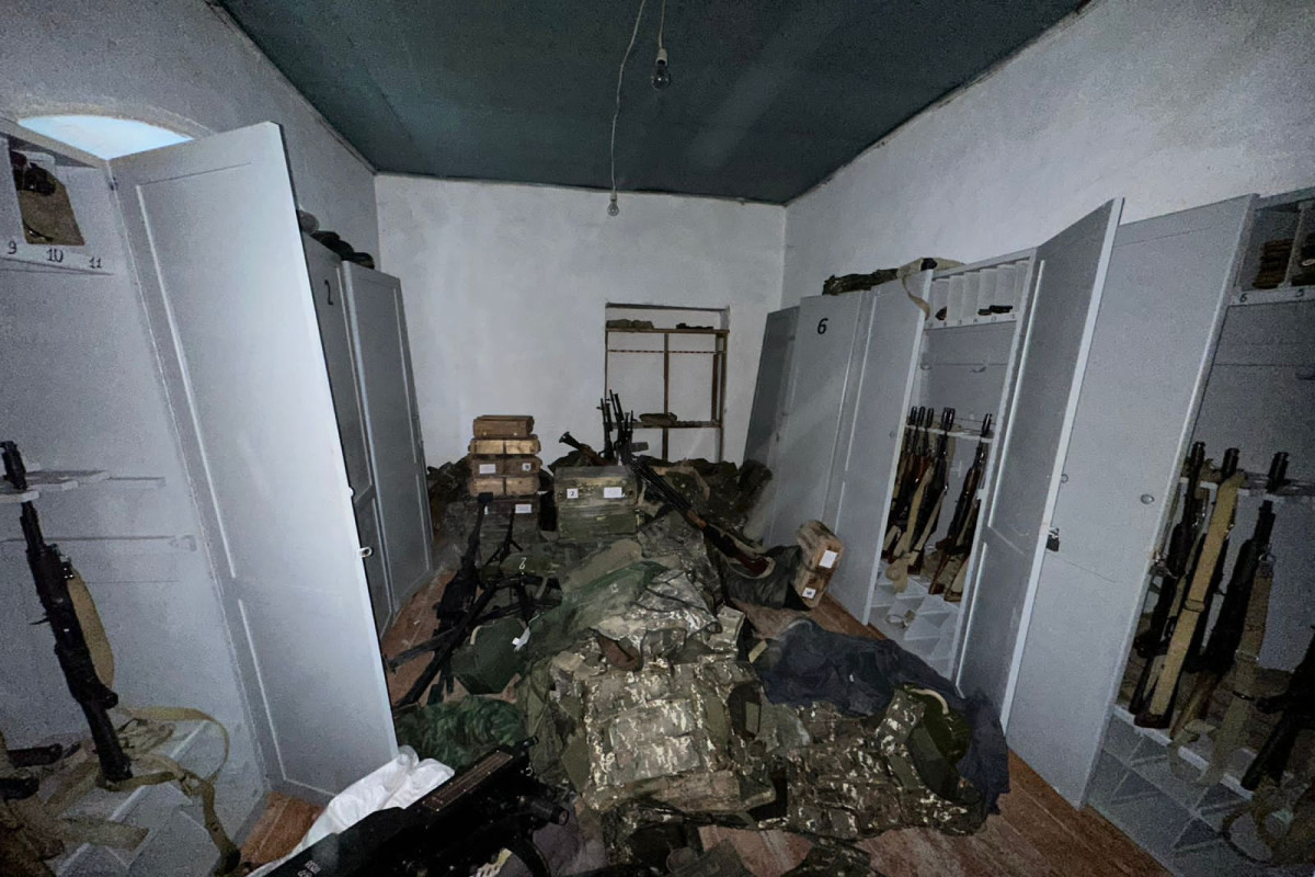 Weapons and ammunition found in library in Azerbaijan