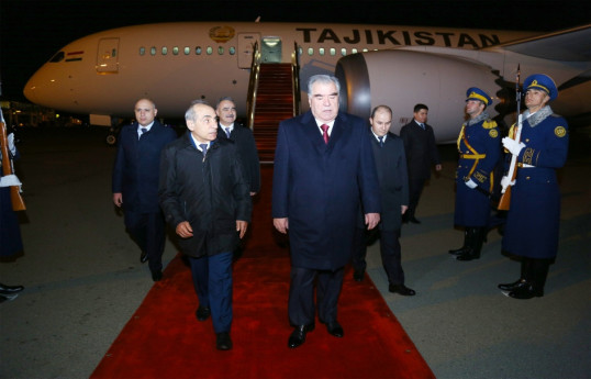 President of Tajikistan arrives in Azerbaijan for working visit