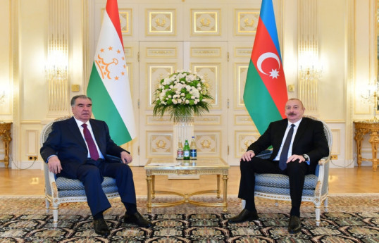 Emomali Rahmon, President of the Republic of Tajikistan and Ilham Aliyev, President of the Republic of Azerbaijan