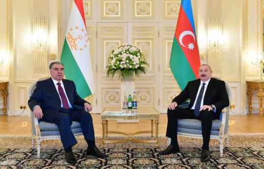 Emomali Rahmon, President of the Republic of Tajikistan and Ilham Aliyev, President of the Republic of Azerbaijan