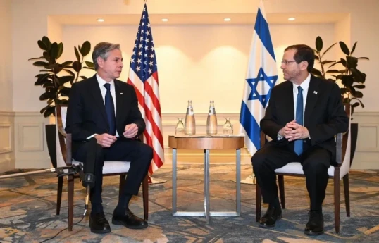 Antony Blinken- US. Secretary of State, Isaac Herzog - Israeli President