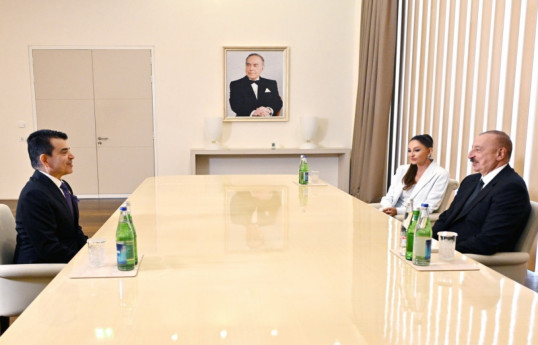 President Ilham Aliyev and First Lady Mehriban Aliyeva met with ICESCO Director General-UPDATED 