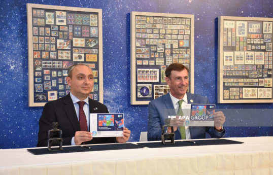Ceremony to seal postage stamps dedicated to 74th International Astronautical Congress held in Baku