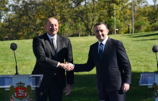 Dinner was hosted on behalf of Prime Minister Irakli Garibashvili in honor of President Ilham Aliyev