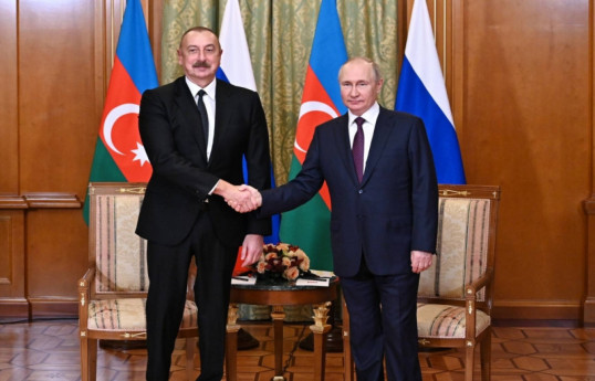 Ilham Aliyev, President of Azerbaijan and Russian President Vladimir Putin