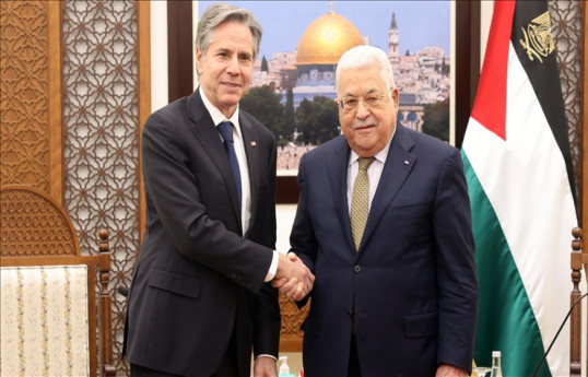 Antony Blinken, U.S. Secretary of State and Mahmoud Abbas President of Palestinian Authority