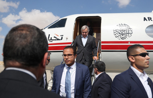 UN secretary general visits northern Egypt, heading to border with Gaza