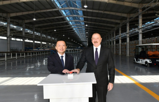 Azerbaijani President attended opening ceremony of ceramic tile production enterprise in Sumgayit-UPDATED 
