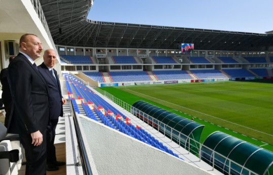 President Ilham Aliyev viewed conditions created in Mehdi Huseynzade Sumgayit City Stadium-UPDATED 