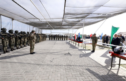 Azerbaijani and Turkish Defence Ministers met with group of military personnel participating in joint exercises -VIDEO 