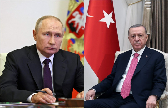 Vladimir Putin, President of Russian Federation and Recep Tayyip Erdogan, President of Türkiye