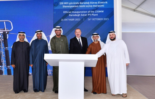 President Ilham Aliyev attended official opening ceremony of 230 MW Garadagh Solar Power Plant-UPDATED 