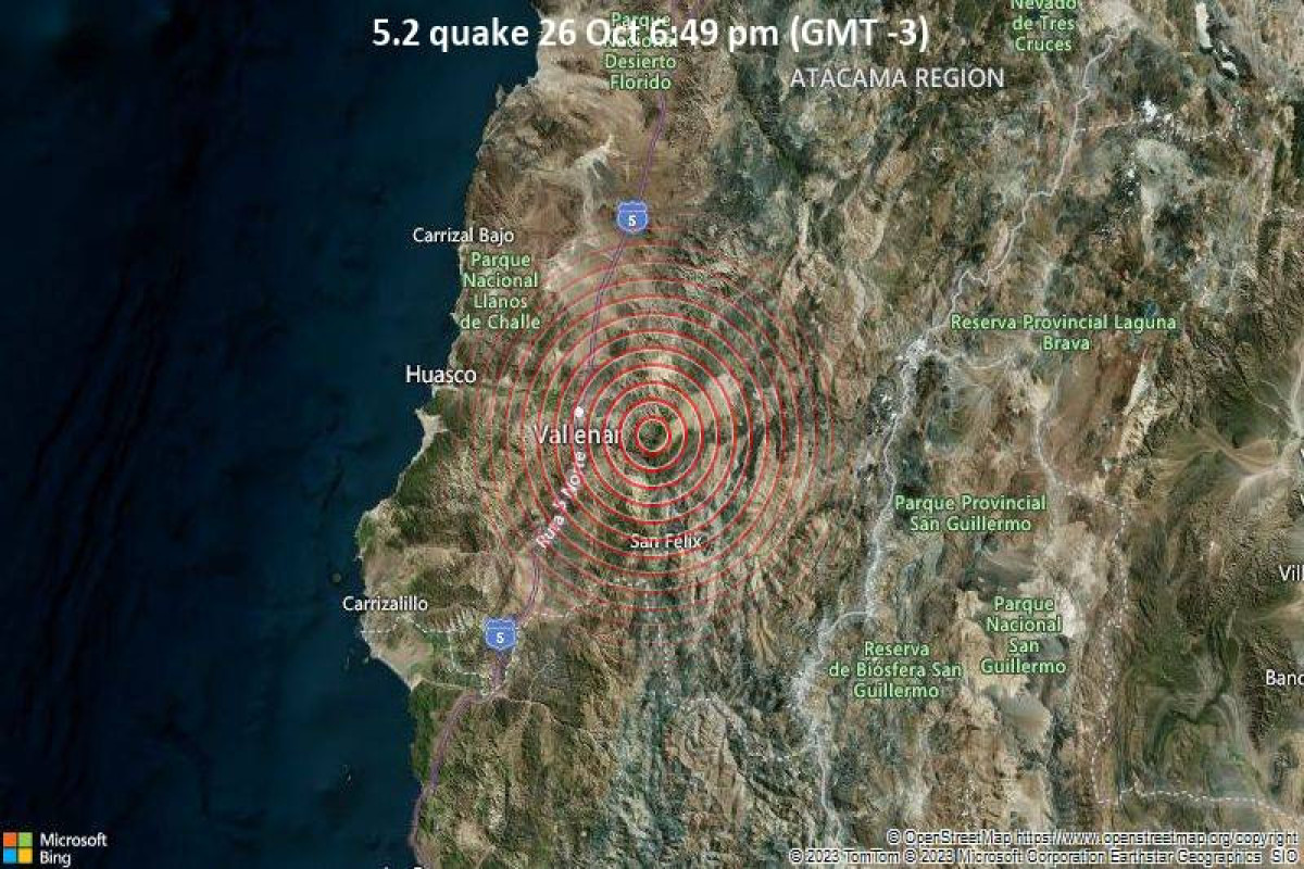 5.4-magnitude quake hits Atacama, Chile: USGS