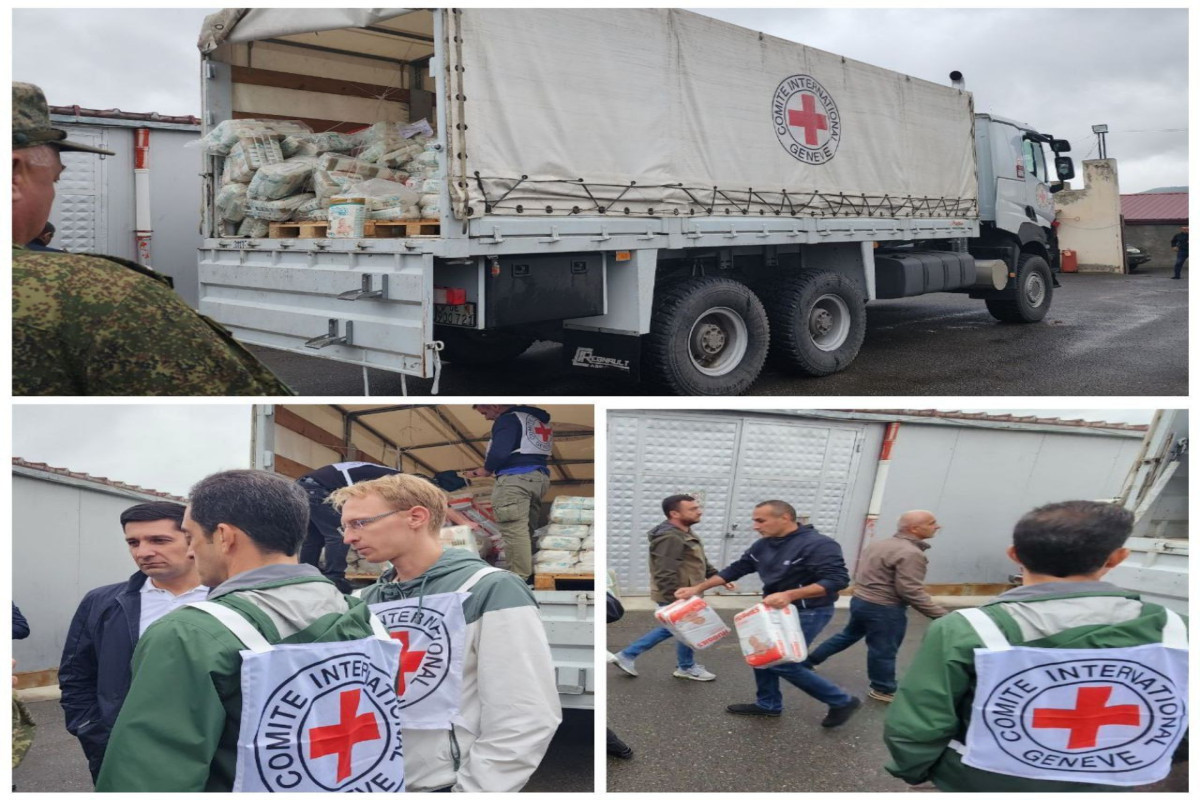 ICRC food truck which passed through Ağdam road reaches Azerbaijan