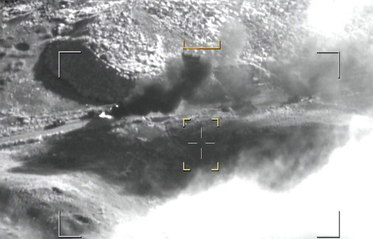 Destructive fire strikes were inflicted on several trenches, shelters, and military convoys of the Armenian armed forces formations in the Karabakh economic region-VIDEO 