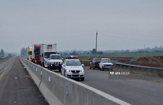 Azerbaijan's central authority sends food cargo to Armenian population living in Azerbaijan's Garabagh, vehicles head from Ağdam to Khankandi-PHOTO -VIDEO 