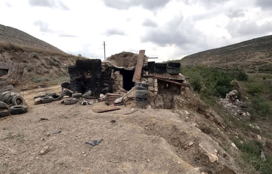Abandoned combat position near Janyatag settlement of Azerbaijan's Tartar-VIDEO 