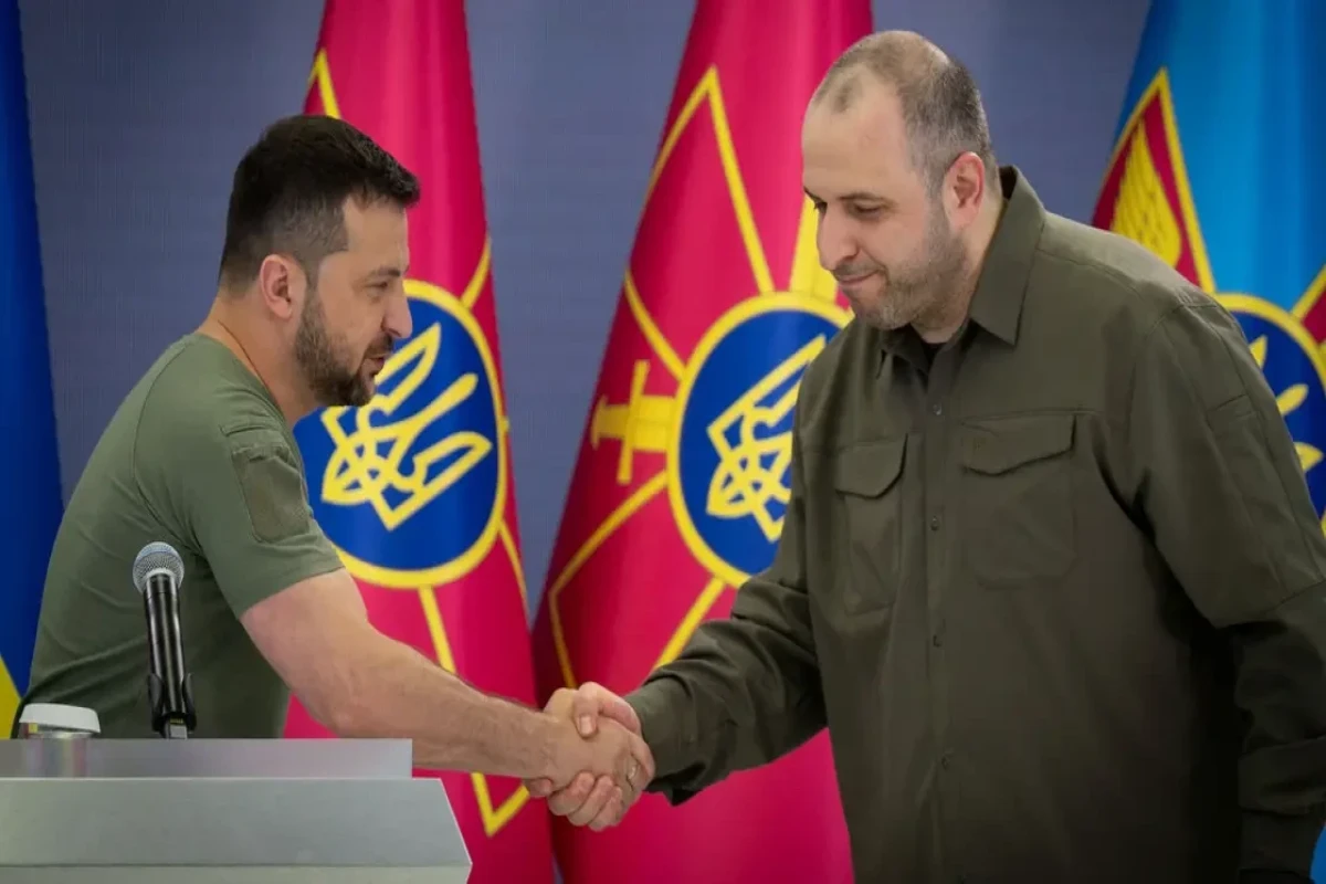 Ukraine’s President Volodymyr Zelenskyy and newly appointed Defense Minister Rustem Umerov