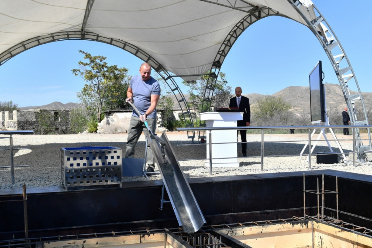 President of Azerbaijan Ilham Aliyev laid foundation stone for Zangilan village-UPDATED 