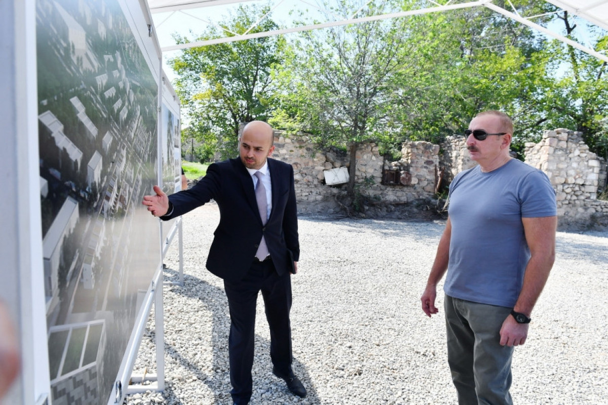 President Ilham Aliyev laid foundation stones for third and fourth residential complexes in Zangilan city