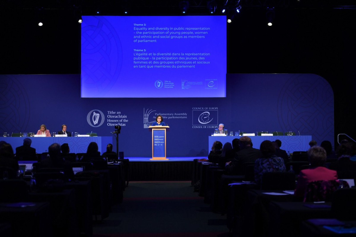 Chair of Azerbaijani Parliament talks about anti-terrorist measures in Garabagh at ECPP 2023