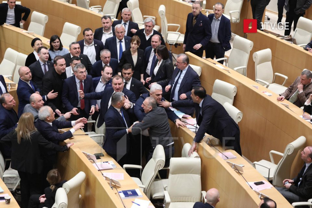 Georgian MPs fight in Parliament -VIDEO 
