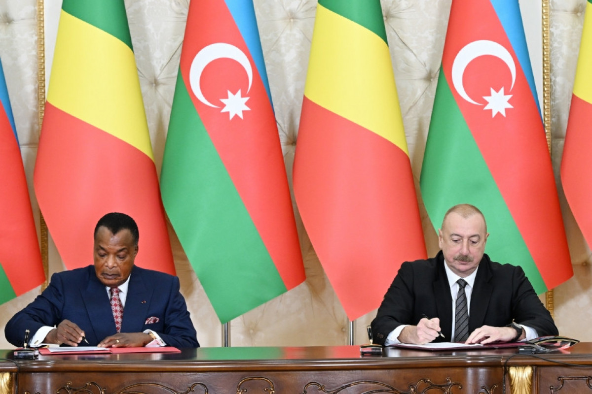Denis Sassou-Nguesso, President of the Republic of Congo and Ilham Aliyev, President of the Republic of Azerbaijan