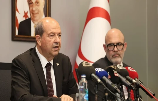 Ersin Tatar, President of Turkish Republic of Northern Cyprus (TRNC) (left)