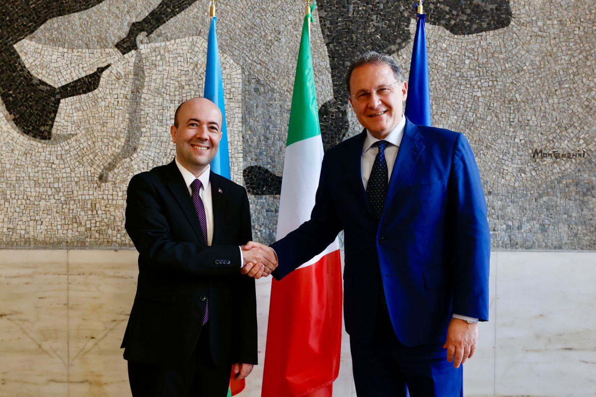 Deputy Minister of Foreign Affairs of Azerbaijan Fariz Rzayev and Deputy Foreign Minister of Italy Edmondo Cirielli