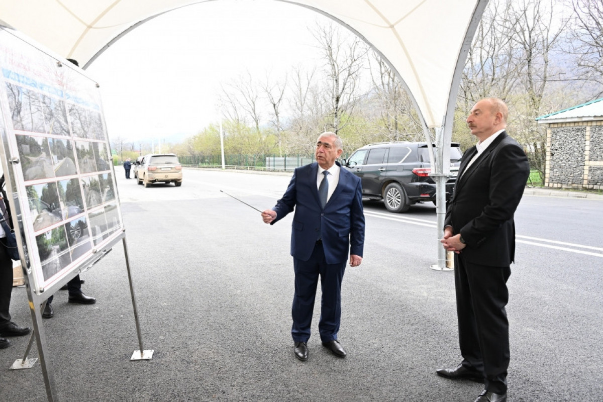 President Ilham Aliyev attended opening of Boyuk Pirali- Kichik Pirali-Khirkhatala-Jighatelli-Hamzali highway-UPDATED 