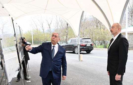 President Ilham Aliyev attended opening of Boyuk Pirali- Kichik Pirali-Khirkhatala-Jighatelli-Hamzali highway-UPDATED 