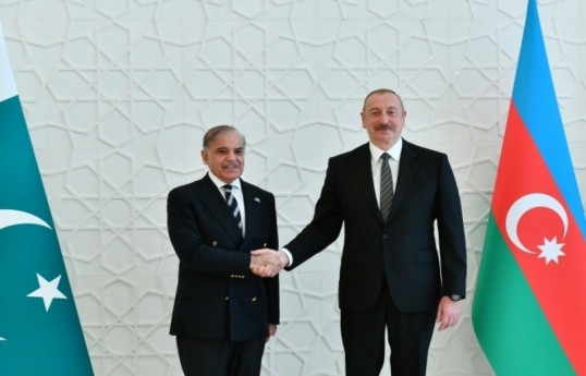 Muhammad Shehbaz Sharif, Prime Minister of the Islamic Republic of Pakistan and Ilham Aliyev, President of the Republic of Azerbaijan